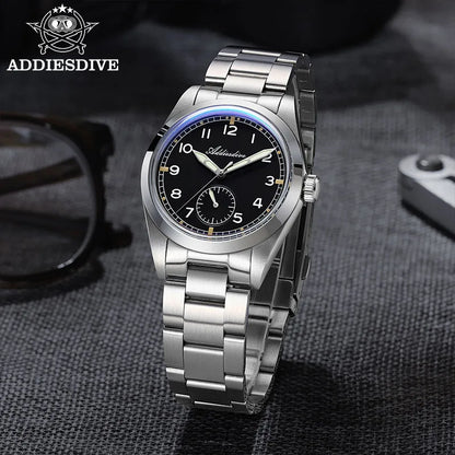 Relógio de quartzo ADDIESDIVE 36mm para homem VH60, luminoso BGW9, vidro em cúpula tipo bolha, resistente à água 10Bar, em aço inoxidável