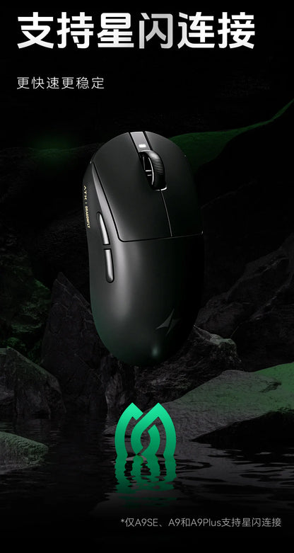 ATK A9 belaidė žaidimų pelė su NearLink technologija, ergonomiška PAW3395, trijų režimų Bluetooth, mažos delsos e. sporto pelė PC