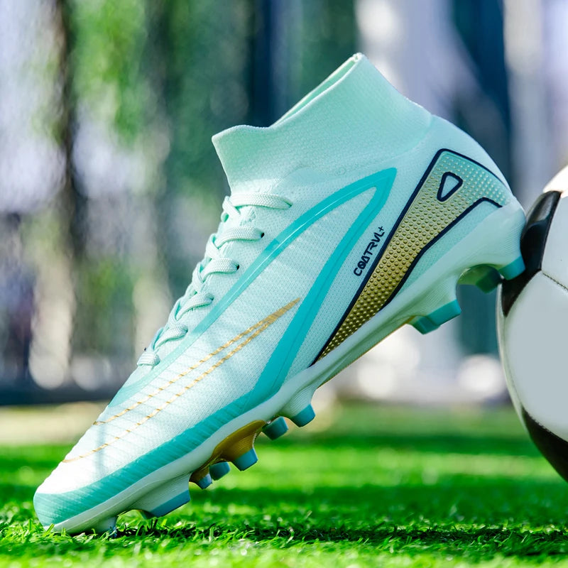Chaussures de football montantes pour hommes, crampons longs, chaussures de football pour adultes, légères, entraînement sportif professionnel