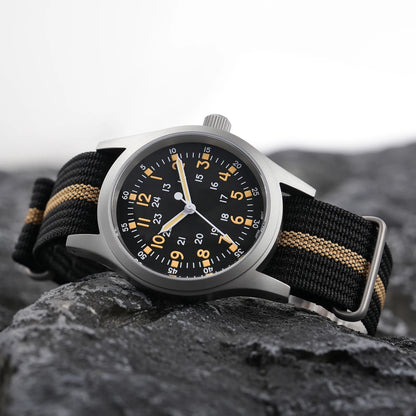Militado ML05 Military Watch VH31 Sweep Movement Domed Sapphire Crystal Wristwatch High Clear AR Coating 38mm Vintage Watches