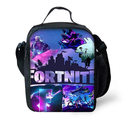 Child School Backpack with Lunch Bags ,Pencil Bags ,Hot Game Design-F-FortniteS School Bags for Boys Girls Best Gift