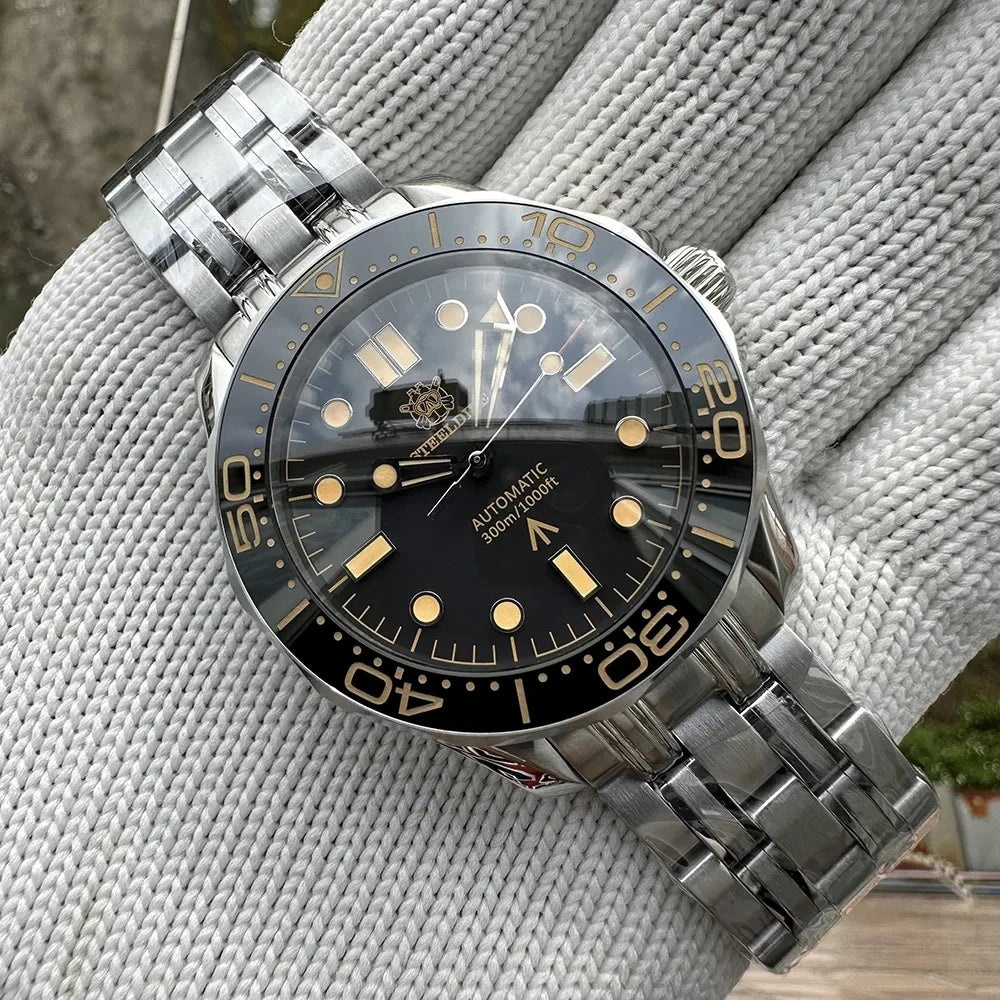 STEELDIVE SD1957 Steel Bracelet 42MM Vintage Ceramic Bezel 200M NH35 Luminous Sapphire Glass Automatic Men Dive Watch