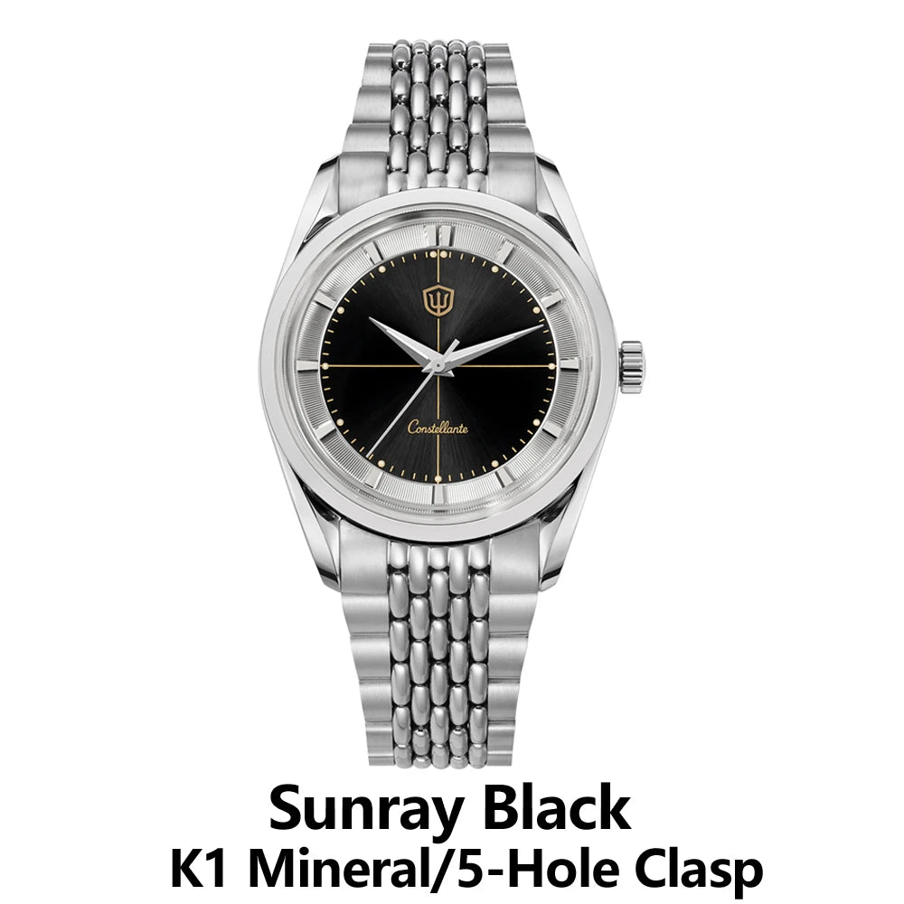 Watchdives WD1954 Arctic Classic 36mm Watch VH31Sweep Second Movement 316L Stainless Steel Watches Sapphire Crystal Luminova