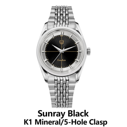 Watchdives WD1954 Arctic Classic 36mm Watch VH31Sweep Second Movement 316L Stainless Steel Watches Sapphire Crystal Luminova