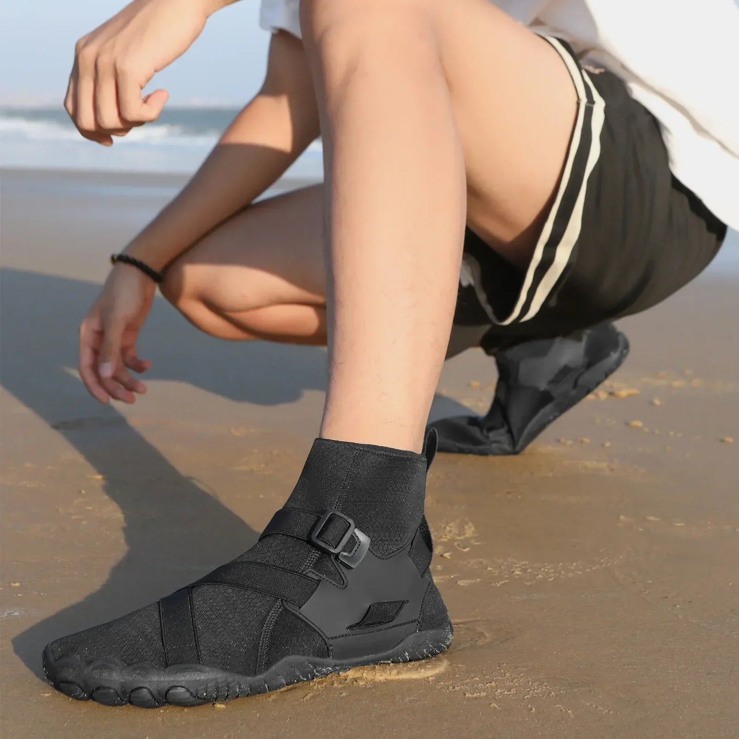 Zapatillas deportivas de exterior para senderismo y vadeo, unisex, para natación, calzado acuático de caña alta barefoot, zapatos aqua para playa, fitness, buceo y surf