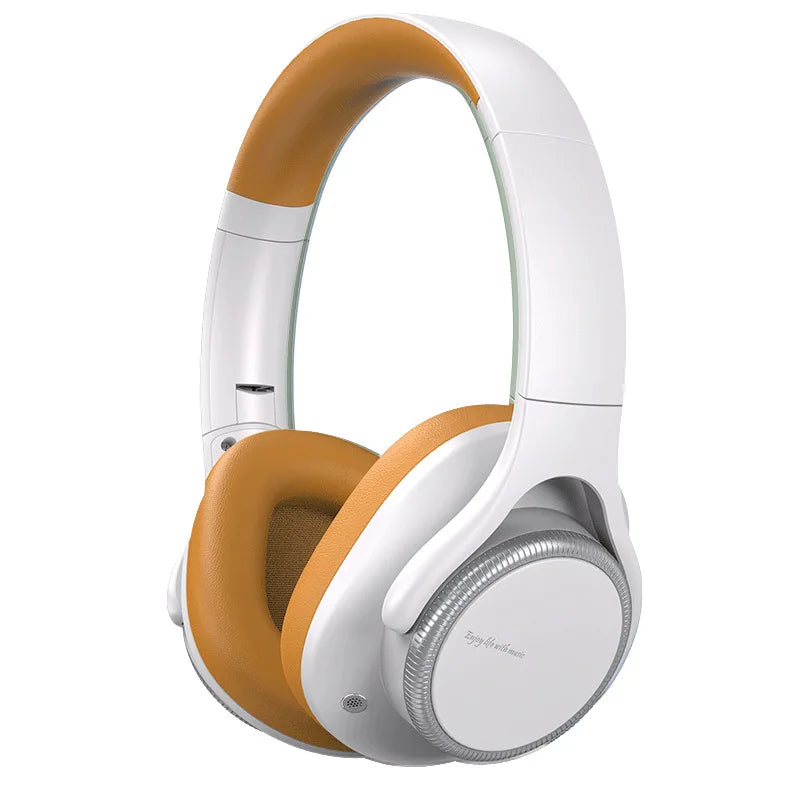 Casque ANC Bluetooth 6.0 sans fil supra-auriculaire avec volume rotatif, haut-parleur 40 mm, autonomie 50 h, Type-C, AUX 3,5 mm, léger