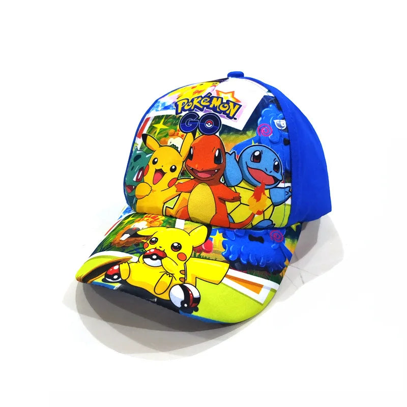 Kreslená bejzbalová čiapka s motívom Pokémona, čiapka s Pikachuom, nastaviteľná, Pokemon Cosplay, Hip Hop, pre deti, dievčatá, chlapcov, anime postavičky, hračky, darčeky pre deti
