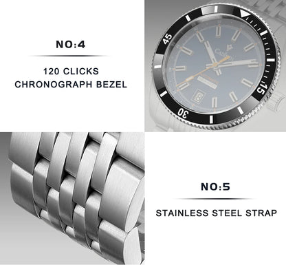 NEW 2025 CADISEN Mens Watches Mechanical Wristwatch For Men Automatic Watch Men Japan 8215 Ceramic Bezel 10Bar Waterproof Clock