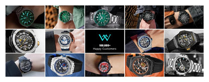 WM Watch Automatic Mechanical Watch Gemstone Series NH35 100M Water Resistant AR Coated Sapphire Welly Merck Man Watches WM225