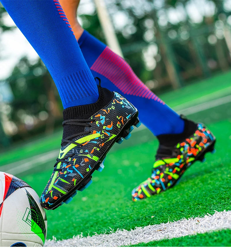 Chuteiras de Futebol Profissionais para Homem em Malha Respirável, Chuteiras Antiderrapantes Rápidas, Sapatilhas de Moda para Relva Artificial, Sapatos de Futebol Masculinos