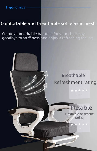 Luxury Ergonomic Office Chair Recliner Gaming Chair with Armrests, High Back Swivel Office Chair, Comfortable Home Office Furniture with Adjustable Height