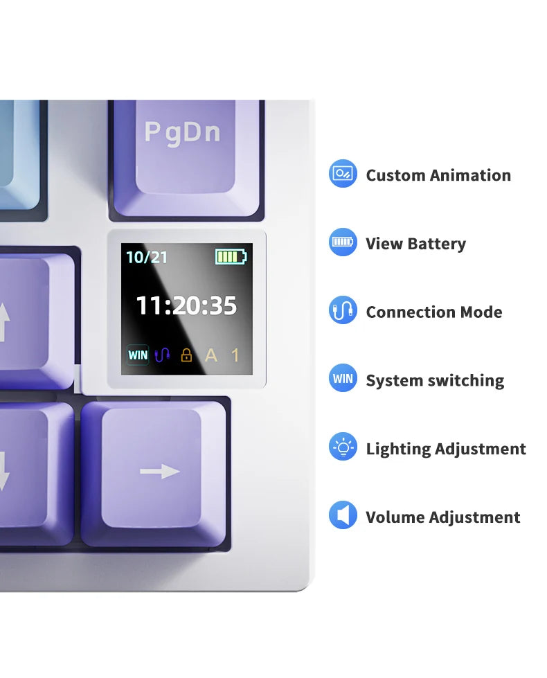 AJAZZ AK820 Pro kabelgebundene & kabellose mechanische Gaming-Tastatur, Tri-Mode, RGB-Hintergrundbeleuchtung, Hot-Swappable Switches, 70% kompaktes Layout, PC/Mac