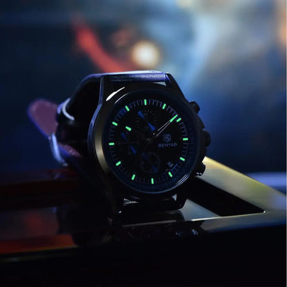 BENYAR 2024 New 40MM Men's Quartz Watch 50M Waterproof Automatic Diving Watch Luxury Fashion Men's Stainless Steel Watch