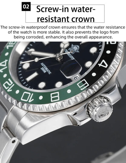 ADDIESDIVE 2025 New Men's Business Watch 200m Water Resistant 8215 Automatic Mechanical Watch Sapphire Crystal Luminous Watch