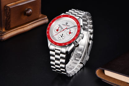 PAGANI DESIGN New AR Sapphire Quartz luxury men's watches 500 vitometer Circle Sport M 100 waterproof chronograph 316L all-steel Japan Movt Luminous man Watch