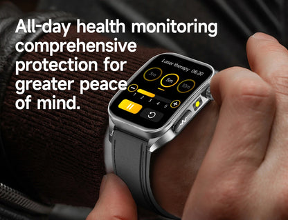 2026 New 650nm Laser Therapy Blood Fat Uric Acid Blood Pressure Smart Watch ECG+PPG Precise Health Monitor Smartwatches For Men
