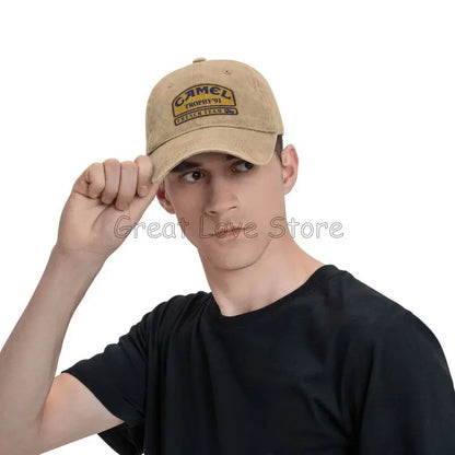 Camel Trophy 91 Cowboyhatt Retro Justerbar Tvättad bomull Golfhatt Sommar Vintage Solskydd Basebollkepsar