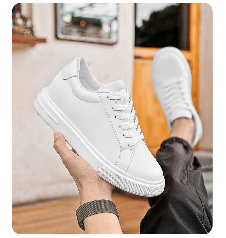 Baskets pour homme, chaussures rehaussantes, semelles rehaussantes, talons hauts de 6 à 10 cm, chaussures en cuir, chaussures de sport, chaussures pour homme
