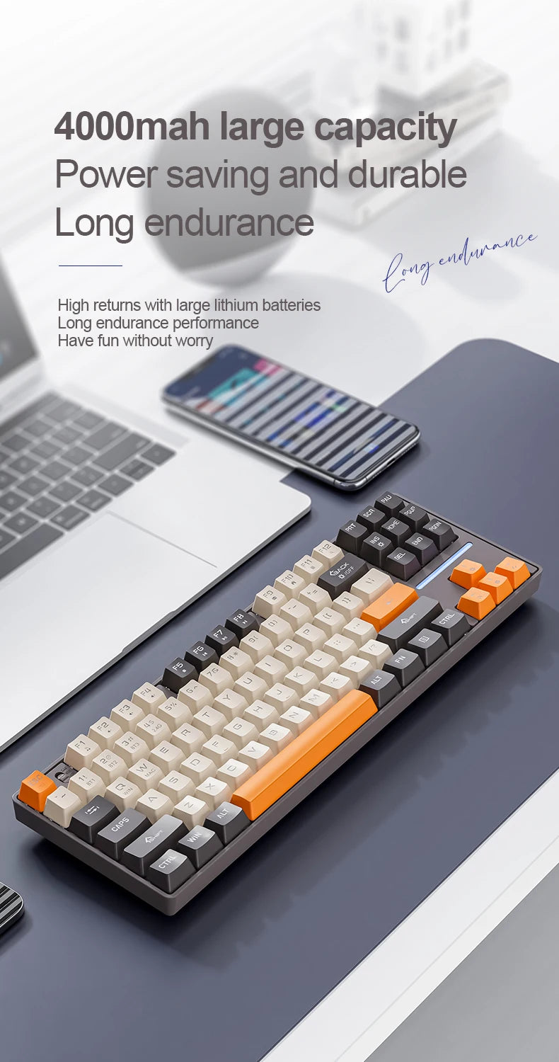 SMAILWOLF MK87 Bluetooth kabellose mechanische Tastatur, E-Sports-Gaming, Full-Key-Hot-Plug, Custom-Tastatur