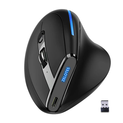 F-36 ergonomikus vertikális egér 2.4G+BT1+BT2 vezeték nélküli, jobb- és balkezes számítógépes gaming egér, optikai USB egér számítógéphez és laptophoz