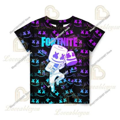Fortnite T Shirt for Kids Banana Peely T-shirt Men's Women's Tshirt Battle Royale Game T Shirt Harajuku Summer Tops
