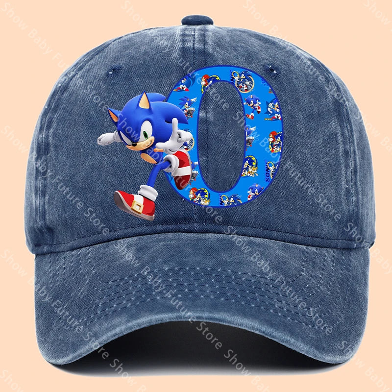 New Cartoon Cute Retro Baseball Caps Sonics Letter Man Boys Hat Hip Hop Breathable Mesh Hats Cute Anime Sunbonnet Birthday Gifts