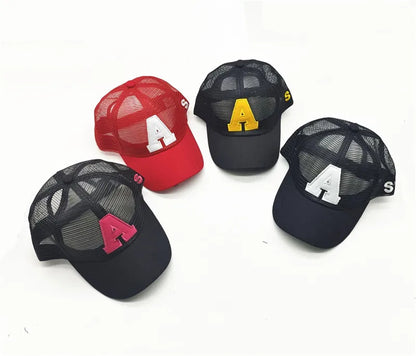 Summer autumn Kid Boy Cartoon Letter Embroidered Baseabll Caps Children Girls Outdoor Leisure Mesh Sport hats