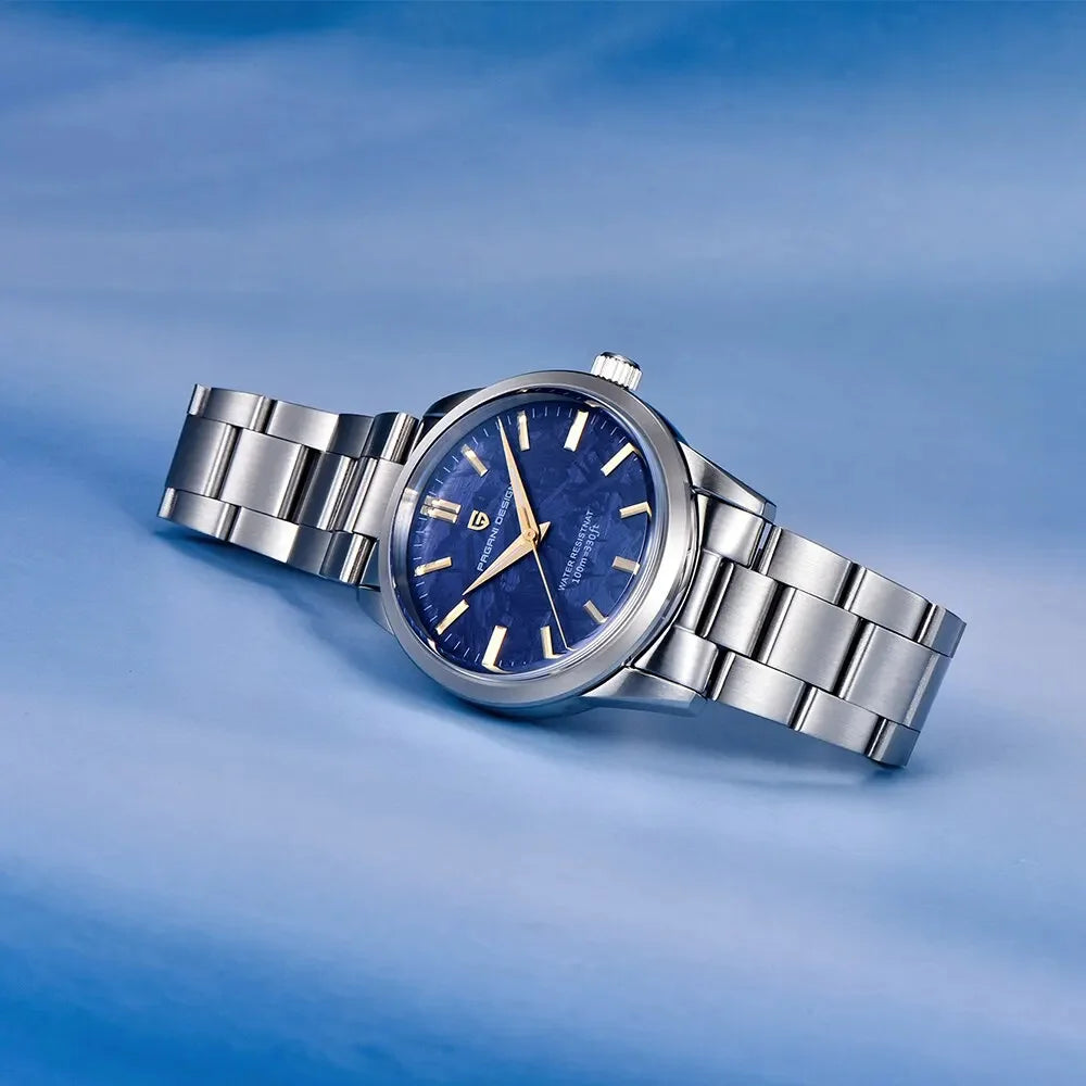 Pánské hodinky PAGANI DESIGN 40 mm, japonský quartzový strojek TMI VH31, luxusní/obchodní styl, safírové sklo, nerezová ocel 316L, vodotěsné do 100 m