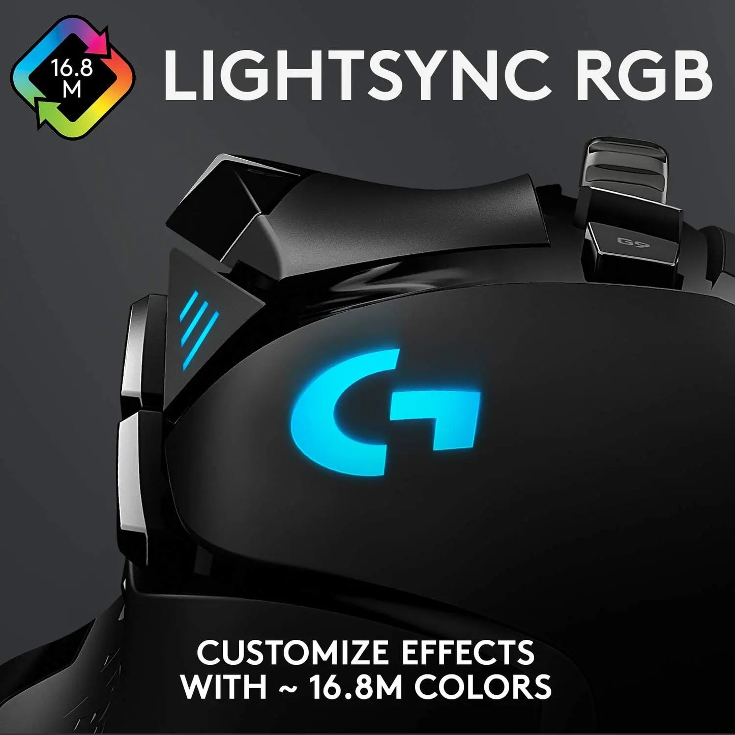 Logitech G502 HERO nagy teljesítményű vezetékes gamer egér HERO 25K érzékelővel, 25,600 DPI, RGB, állítható súlyok, 11 gomb, PC/Mac egér