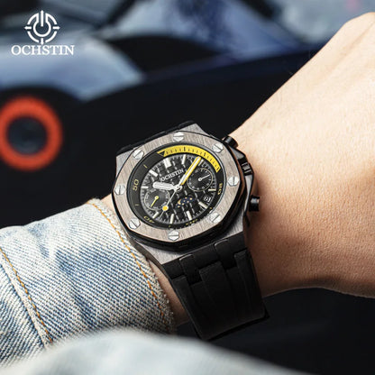 OCHSTIN Automatic Men Watches Luxury Designer Octagon Bezel Mechanical Date Day Night Dial Luminous Male Trendy Sport Wristwatch