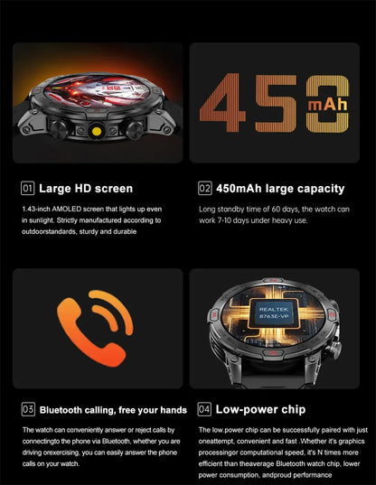 Men Fashion Outdoor Sport GPS Smart Watch Men AMOLED HD Screen Heart rate Waterproof Sport Smartwatch Man Smart Bracelet clock