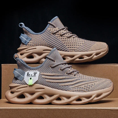 YRZL løbesko til mænd, sorte joggingsko, casual sneakers til udendørs brug, åndbart mesh, let stødabsorbering, sorte tennissko til kvinder