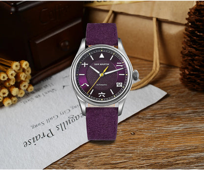 San Martin 39.5mm Men Pilot Watch YN55 Automatic Mechanical Aviation Watches Chinese Style Original Design SN0033 Field Reloj