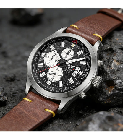 Zegarek kwarcowy męski YELANG V1029S 42mm, mechanizm Japan OS10, luminescencja T100, wodoodporność 100M, sportowy styl militarny, szafir