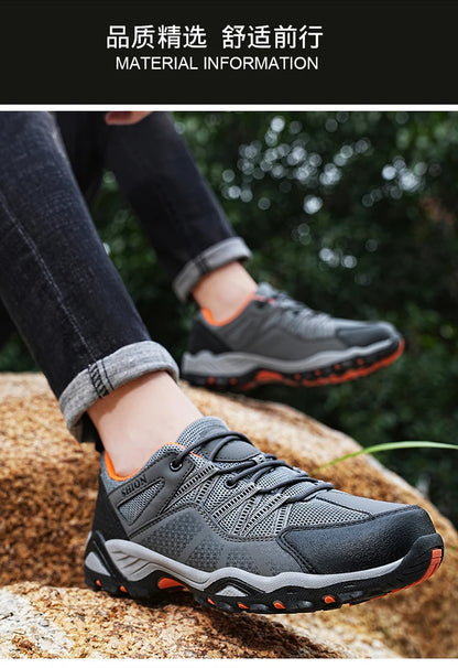 Scarpe da trekking da uomo Brand in mesh traspirante, scarpe da viaggio outdoor impermeabili per caccia e pesca, scarpe sportive da montagna, fuoristrada e riding