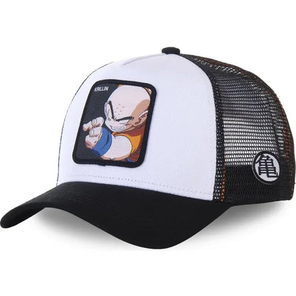 Casquette Dragon Ball Son Goku pour l'été : casquette de voyage à visière, pour homme, brodée, style hip-hop, visière pare-soleil, casquette trucker ajustable en maille