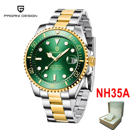 PAGANI DESIGN 2026 New Men's Watches Top Luxury Gold Automatic Mechanical Wrist Watch Men Stainless Steel Waterproof Men Watch