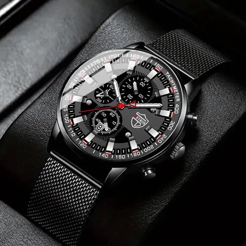 DEYROS Luxury Mens Business Quartz Wristwatch Calendar Fashion Men Casual Sports Watch for Men Gift