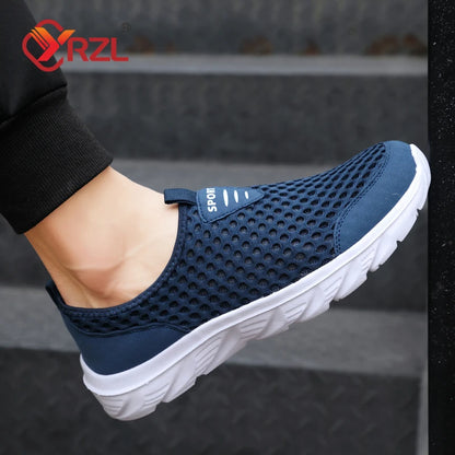 YRZL Lightweight Men's Casual Shoes, Breathable Slip-On Male Casual Sneakers, Anti-Slip Men's Flats, Outdoor Walking Shoes Size 39-46