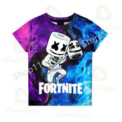 F-Fortnited T-Shirt für Jugendliche – Battle-Game-Shirt für Erwachsene, kurzärmeliges Sommer-T-Shirt für Teenager, Jungen und Mädchen
