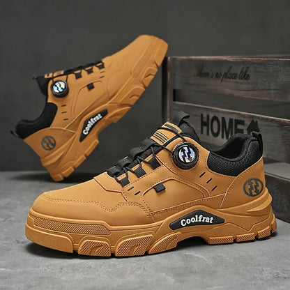Nouvelles chaussures basses pour hommes, à boucle rotative, sportives, décontractées, tendance, d'extérieur, imperméables, chaussures de travail, semelle EVA, caoutchouc, Zapatillas Hombre