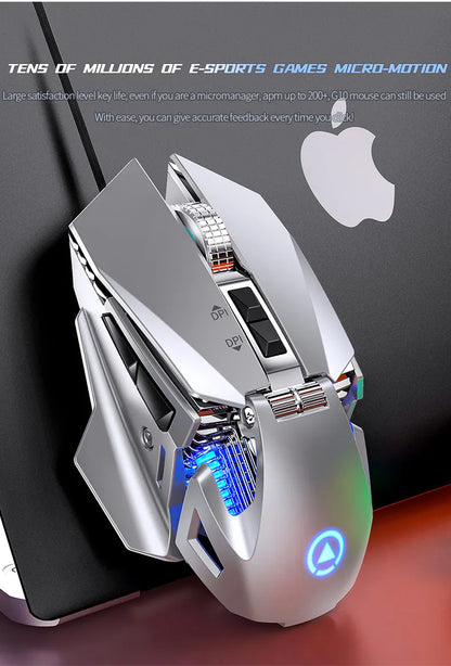Kabelgebundene RGB-Esports-Gaming-Maus mit Hintergrundbeleuchtung, 200-7200 DPI einstellbar, USB-Kabelanschluss für PC, Laptop und FPS-Spiele