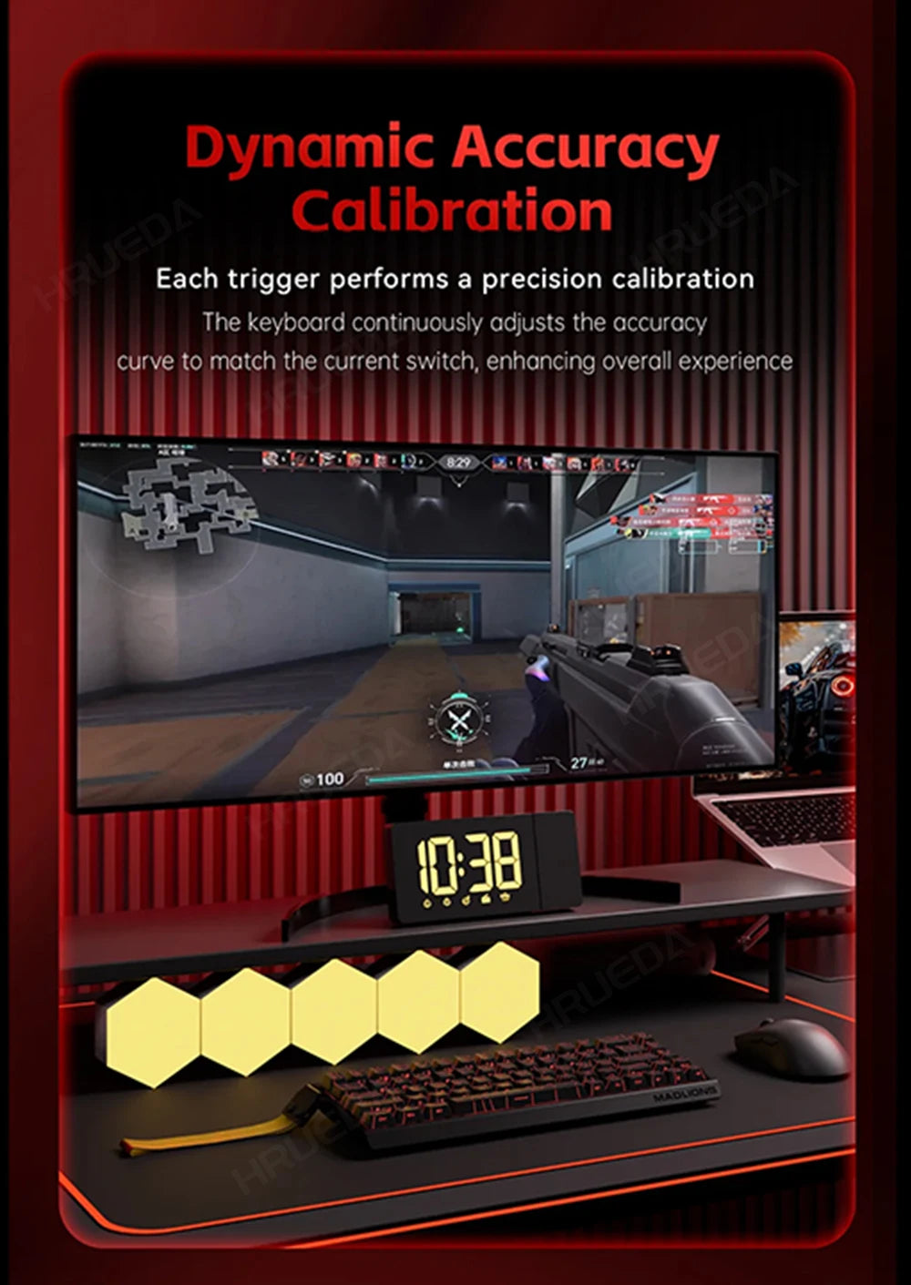MADLIONS Mad 60he Mad60HE Mad 68HE Teclado mecânico com interruptores magnéticos, com fios, hot-swap, taxa de polling 8K, teclado gaming personalizado
