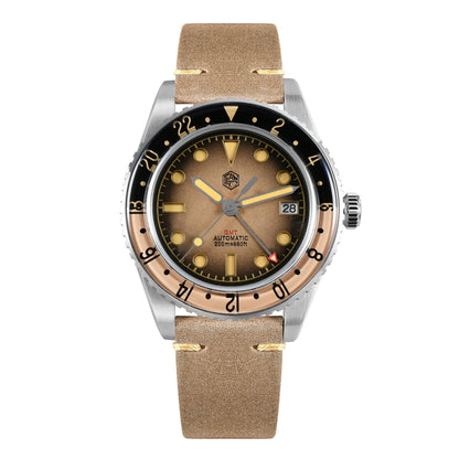 San Martin 2025 Men's Watches Retro NH34 GMT Sandwich Dial 40mm Bidirectional Sapphire Bezel Luxury Sports Watch 20Bar SN0134