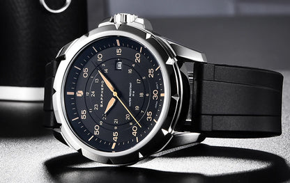 SAPPHERO Men’s Watch – Luxury quartz watch, water-resistant to 50 m, featuring an imported movement and a stainless steel case – An ideal gift idea for men.