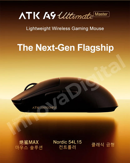 Mouse da gaming wireless ATK Dragonfly A9 Ultimate A9 Air PAW3950 ultraleggero ergonomico per e-sport FPS Gamer CSGO A9 Ultra