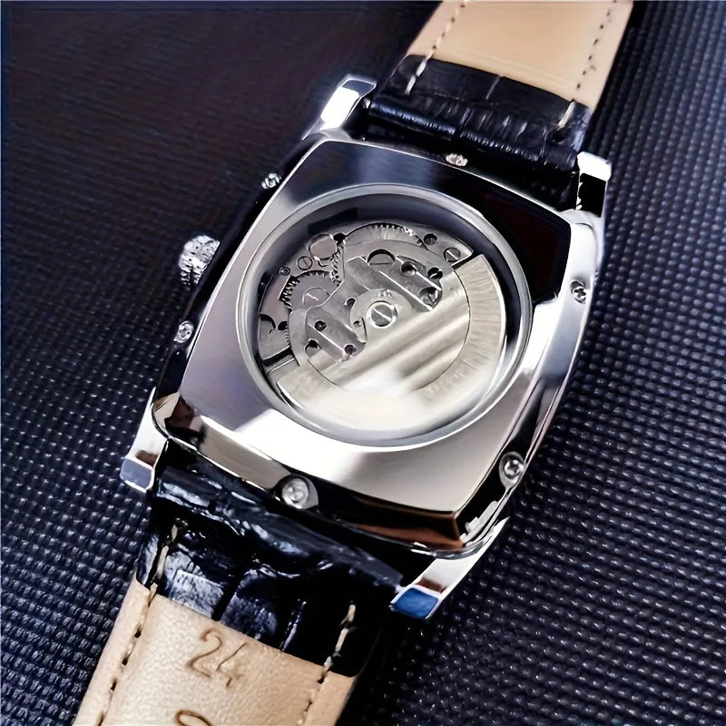 [Luxus-Mechanikuhr mit Tourbillon] Leichte Luxus-Mechanikuhr mit Tourbillon für Herren – Vollautomatisches Spitzenmodell im trendigen „Skelett“-Design, ideal für den Business-Look o