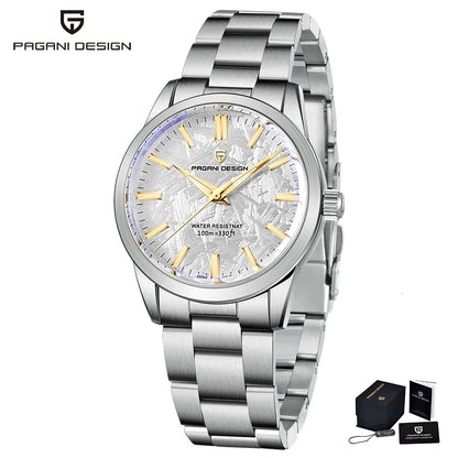 Pánské hodinky PAGANI DESIGN 40 mm, japonský quartzový strojek TMI VH31, luxusní/obchodní styl, safírové sklo, nerezová ocel 316L, vodotěsné do 100 m