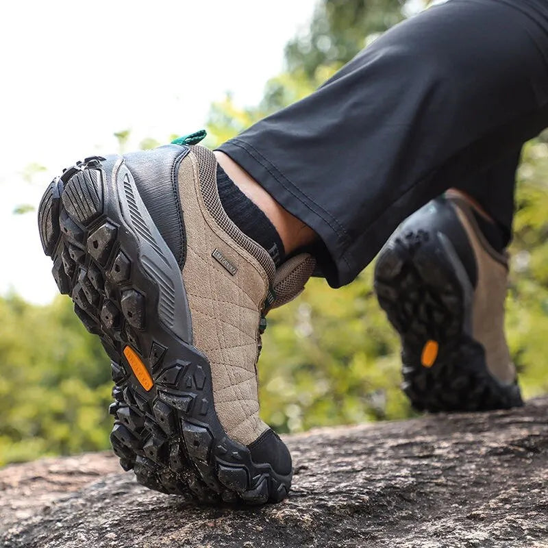 HUMTTO Sapatilhas de Caminhada para Homem, Designer de Luxo, Inverno, Escalada e Trekking, para Homem, em Pele, Outdoor, Desporto e Trabalho, 110282A