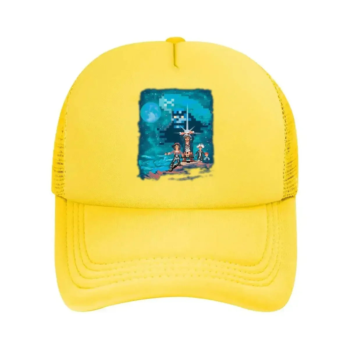 Pixel Adventure Retro, 8 - Bit - Style Character Graphic Art Design Mesh Baseball Cap